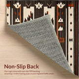 Ultra Soft Area Rug, Non Slip, Stain Resistant, Washable Area Rugs for Living Room, Bedroom, Warm Toned Ethnic Patterning(Black)