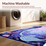 Ultra Soft Area Rug, Non Slip, Stain Resistant, Washable Area Rugs for Living Room, Bedroom, Mermaid Theme Girls Bedroom Pastel Area Rug(Purple)