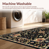 Ultra Soft Area Rug, Non Slip, Stain Resistant, Washable Area Rugs for Living Room, Bedroom, Stylish Black and Grey Elegance(Black)