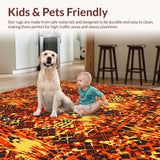 Ultra Soft Area Rug, Non Slip, Stain Resistant, Washable Area Rugs for Living Room, Bedroom, Chic Playful Animal Theme(Orange)