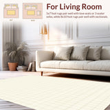 Minimalist Grid in Beige and Ivory with Crisp Checkered Geometry(Beige)