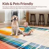Ultra Soft Area Rug, Non Slip, Stain Resistant, Washable Area Rugs for Living Room, Bedroom, Artful Abstract Color Spectrum(Yellow)