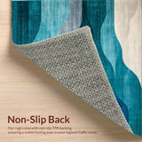 Vibrant Teal Grey Geometric Motif(Blue)