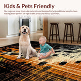 Ultra Soft Area Rug, Non Slip, Stain Resistant, Washable Area Rugs for Living Room, Bedroom, Elegant Modern Animal Motif(Brown)