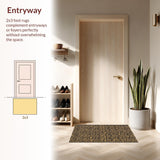 Ultra Soft Area Rug, Non Slip, Stain Resistant, Washable Area Rugs for Living Room, Bedroom, Trendy Warm Toned Design(Gold)