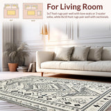 Ultra Soft Area Rug, Non Slip, Stain Resistant, Washable Area Rugs for Living Room, Bedroom, Sleek Monochrome Diamond Arrangement(Gray)