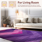 Ultra Soft Area Rug, Non Slip, Stain Resistant, Washable Area Rugs for Living Room, Bedroom, Charming Vintage Inspired Detail(Purple)