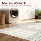 Ultra Soft Area Rug, Non Slip, Stain Resistant, Washable Area Rugs for Living Room, Bedroom, Scandi Inspired Two-Tone Elegance(Beige)