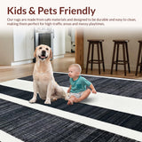 Ultra Soft Area Rug, Non Slip, Stain Resistant, Washable Area Rugs for Living Room, Bedroom, Chic Farmhouse Entrance Rug Layered Door Mat Style Carpet(Black)