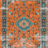 Ultra Soft Area Rug, Non Slip, Stain Resistant, Washable Area Rugs for Living Room, Bedroom, Contemporary Abstract Color Harmony(Orange)