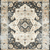 Ultra Soft Area Rug, Non Slip, Stain Resistant, Washable Area Rugs for Living Room, Bedroom, Vintage Wash Runner Distressed Heritage Floor Non Slip Area Accent(Gray)