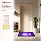 Ultra Soft Area Rug, Non Slip, Stain Resistant, Washable Area Rugs for Living Room, Bedroom, Lush Floral Fantasy Tapestry Style(Purple)