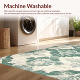 Ultra Soft Area Rug, Non Slip, Stain Resistant, Washable Area Rugs for Living Room, Bedroom, Serene Earthy Tones Floral Style(Gray)