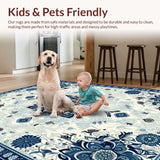 Ultra Soft Area Rug, Non Slip, Stain Resistant, Washable Area Rugs for Living Room, Bedroom, Bold Geometric Mandala Aesthetic(White)