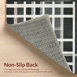 Ultra Soft Area Rug, Non Slip, Stain Resistant, Washable Area Rugs for Living Room, Bedroom, Linear Rhythm: Woven Stripe Accent Rug, Graphic Decor(Gray)