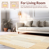 Ultra Soft Area Rug, Non Slip, Stain Resistant, Washable Area Rugs for Living Room, Bedroom, Neutral Area with Abstract Animal Inspired Design(Beige)