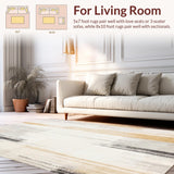 Ultra Soft Area Rug, Non Slip, Stain Resistant, Washable Area Rugs for Living Room, Bedroom, Cream and Sand Area Rug Abstract Art(Gray)