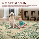 Beige Green Distressed Look Pet Kids Durable Texture(Beige)