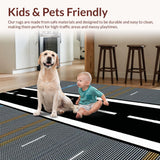 Ultra Soft Area Rug, Non Slip, Stain Resistant, Washable Area Rugs for Living Room, Bedroom, Chic Aviation Roadway Composition(Gray)
