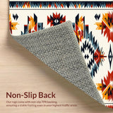 Ultra Soft Area Rug, Non Slip, Stain Resistant, Washable Area Rugs for Living Room, Bedroom, Southwestern Ivory Bathroom Rug with Non-Slip Backing(Red)