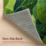 Ultra Soft Area Rug, Non Slip, Stain Resistant, Washable Area Rugs for Living Room, Bedroom, Green Moss Floral Bathroom Rug for Nature-Themed Decor(Green)