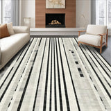 Ultra Soft Area Rug, Non Slip, Stain Resistant, Washable Area Rugs for Living Room, Bedroom, Graphic Stripe Motif Rug for Stylish Decor(Gray)