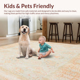 Ultra Soft Area Rug, Non Slip, Stain Resistant, Washable Area Rugs for Living Room, Bedroom, Boho Chic Medallion Natural & Beige Tones(Ivory)
