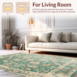 Ultra Soft Area Rug, Non Slip, Stain Resistant, Washable Area Rugs for Living Room, Bedroom, Serene Sage Area Green Beige Distressed(Green)