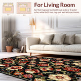 Delightful Low Pile Blooming Design(Black)