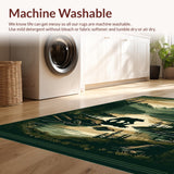 Ultra Soft Area Rug, Non Slip, Stain Resistant, Washable Area Rugs for Living Room, Bedroom, Charming Wildlife Motif Cabin Flair(Brown)