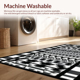 Ultra Soft Area Rug, Non Slip, Stain Resistant, Washable Area Rugs for Living Room, Bedroom, Artistic Bold Animal Print Appeal(Black)