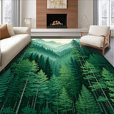 Vibrant Woodland Scene Runner(Green)