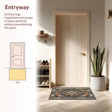 Ultra Soft Area Rug, Non Slip, Stain Resistant, Washable Area Rugs for Living Room, Bedroom, Sleek Minimalist Tiled Artwork(Brown)