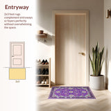 Ultra Soft Area Rug, Non Slip, Stain Resistant, Washable Area Rugs for Living Room, Bedroom, Cosy Earthy Tones Medley(Purple)