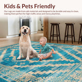 Ultra Soft Area Rug, Non Slip, Stain Resistant, Washable Area Rugs for Living Room, Bedroom, Boho Spice Dining Area Vintage Low Pile Carpet(Red)