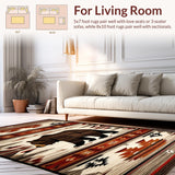 Ultra Soft Area Rug, Non Slip, Stain Resistant, Washable Area Rugs for Living Room, Bedroom, Lively Bear Emblem Design(Brown)