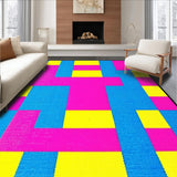 Ultra Soft Area Rug, Non Slip, Stain Resistant, Washable Area Rugs for Living Room, Bedroom, Fun Interactive Colorful Hopscotch Theme(Blue)