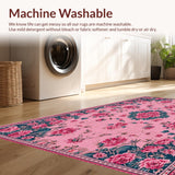 Ultra Soft Area Rug, Non Slip, Stain Resistant, Washable Area Rugs for Living Room, Bedroom, Boho Blush Pink Bedroom Area Rug(Pink)