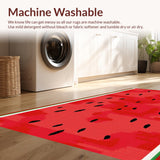 Ultra Soft Area Rug, Non Slip, Stain Resistant, Washable Area Rugs for Living Room, Bedroom, Bright Red Fun Artful Touch(Red)