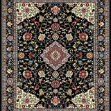 Ultra Soft Area Rug, Non Slip, Stain Resistant, Washable Area Rugs for Living Room, Bedroom, Luxurious Double Plush Aesthetic(Black)