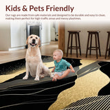 Ultra Soft Area Rug, Non Slip, Stain Resistant, Washable Area Rugs for Living Room, Bedroom, Chic Opulent Textured Border(Gold)