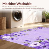Ultra Soft Area Rug, Non Slip, Stain Resistant, Washable Area Rugs for Living Room, Bedroom, Charming Circular Plush Decor Accent(Purple)
