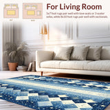 Ultra Soft Area Rug, Non Slip, Stain Resistant, Washable Area Rugs for Living Room, Bedroom, Gentle Cloud and Star Fusion(Blue)