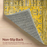 Ultra Soft Area Rug, Non Slip, Stain Resistant, Washable Area Rugs for Living Room, Bedroom, Chic Modern Abstract Composition(Yellow)