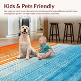 Ultra Soft Area Rug, Non Slip, Stain Resistant, Washable Area Rugs for Living Room, Bedroom, Artistic Transitioning Color Palette(Orange)