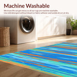 Stylish Contemporary Spectrum Stripes(Blue)
