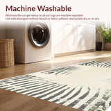 Ultra Soft Area Rug, Non Slip, Stain Resistant, Washable Area Rugs for Living Room, Bedroom, Distressed Neutral Zebra Print Hallway Runner(Beige)