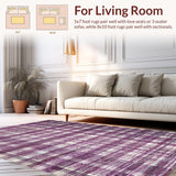 Ultra Soft Area Rug, Non Slip, Stain Resistant, Washable Area Rugs for Living Room, Bedroom, Reversible Braided Rug Mauve Infusion Resilient Weave Stylish Carpet(Purple)