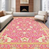 Ultra Soft Area Rug, Non Slip, Stain Resistant, Washable Area Rugs for Living Room, Bedroom, Rustic Ethnic Pattern Composition(Pink)