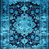 Ultra Soft Area Rug, Non Slip, Stain Resistant, Washable Area Rugs for Living Room, Bedroom, Rustic Blue Toned Abstract Motif(Blue)